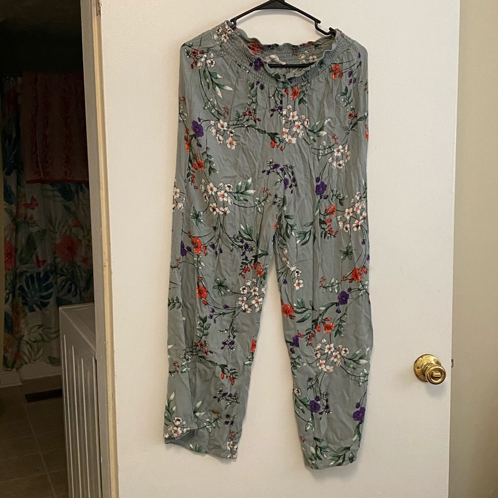 Pink rose Boho flower pants
